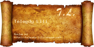 Telegdy Lili névjegykártya